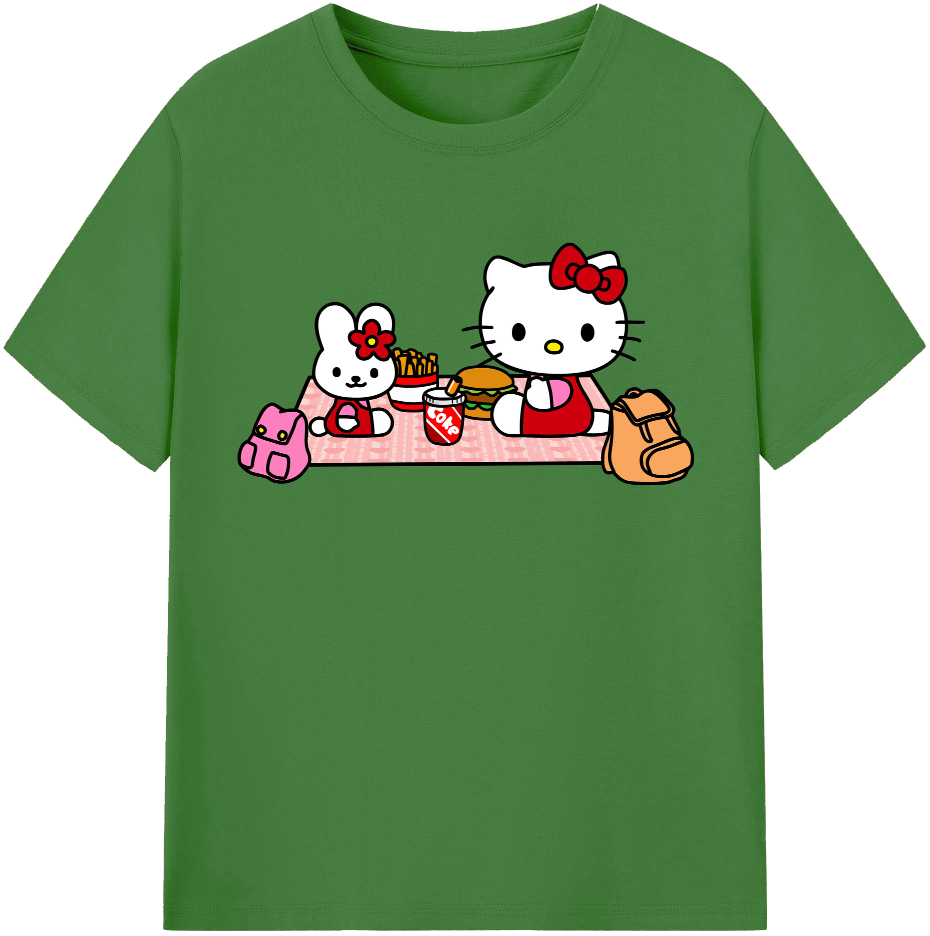 （画像用） Hello Kitty ハローキティ レディースカジュアルプリントTシャツ（綿100％）